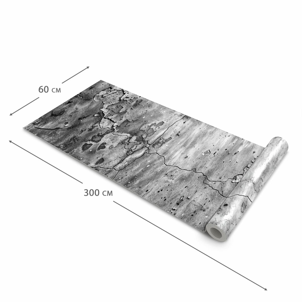 Bodenschonender Küchenteppich mit Motiv Abgenutzte Wand in der Grösse 80x200 cm
