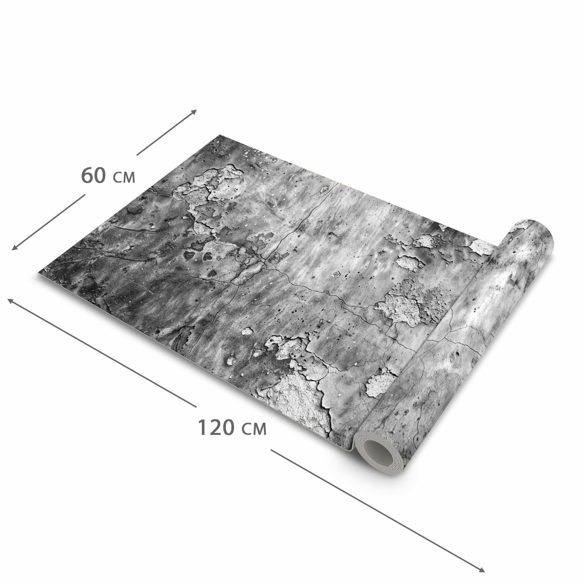 Strapazierfähiger abwaschbarer Küchenläufer mit Motiv Abgenutzte Wand in der Größe 80x200 cm