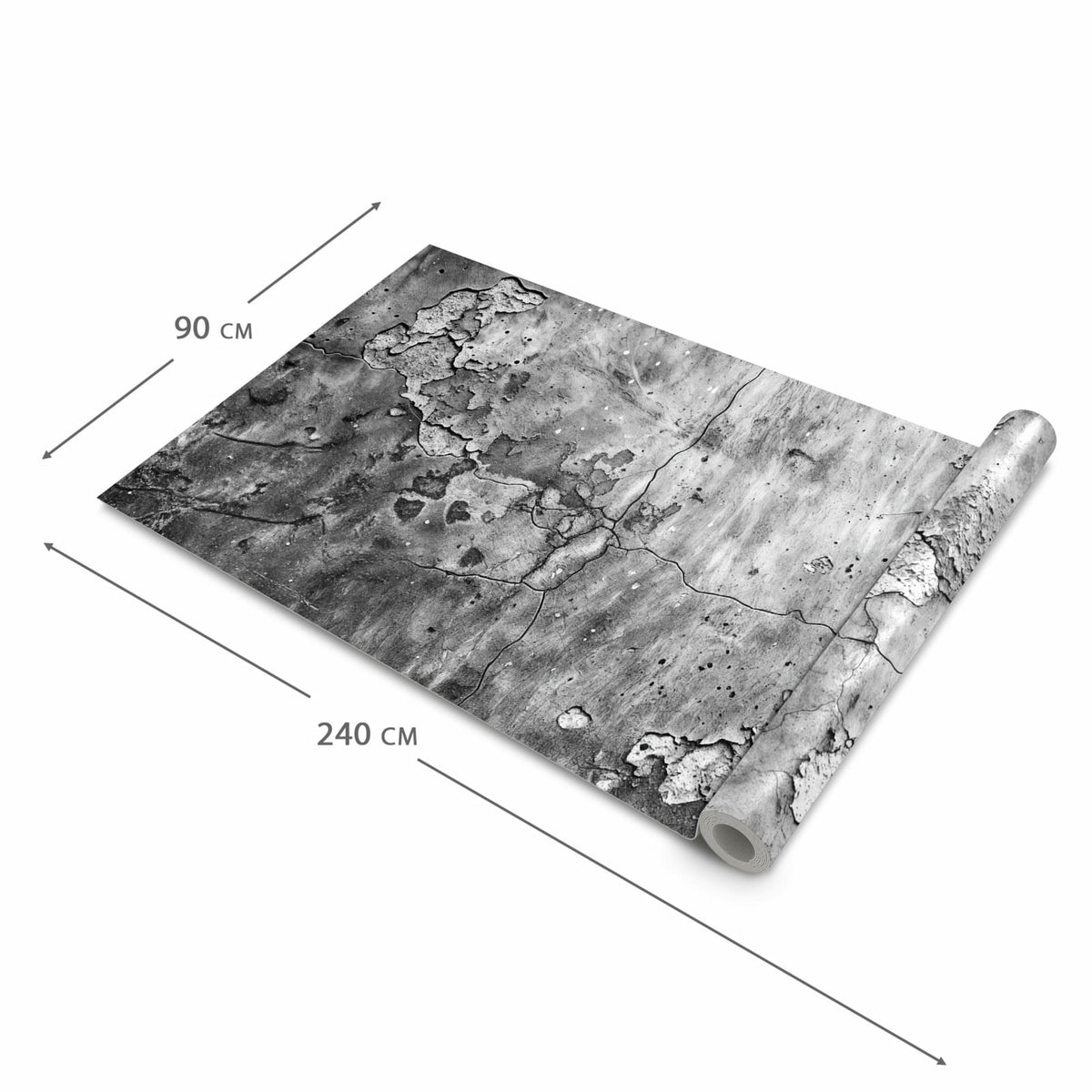 Geräuschdämpfender Küchenläufer mit Motiv Abgenutzte Wand in der Grösse 80x250 cm