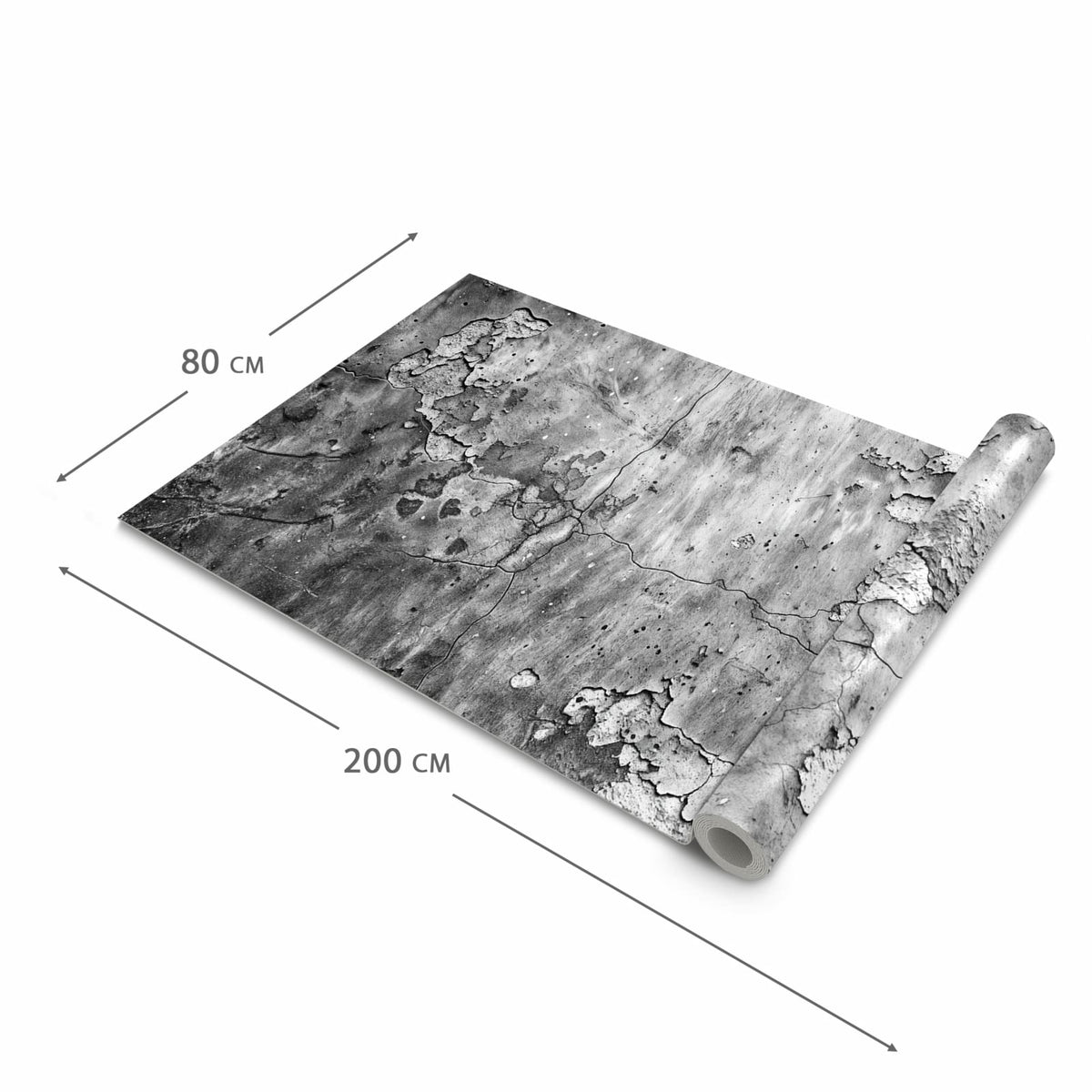 Bodenschonender Küchenteppich mit Motiv Abgenutzte Wand in der Grösse 80x250 cm