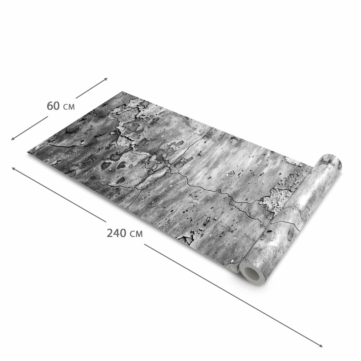 Rutschfester Küchenteppich mit Motiv Abgenutzte Wand in der Größe 80x200 cm