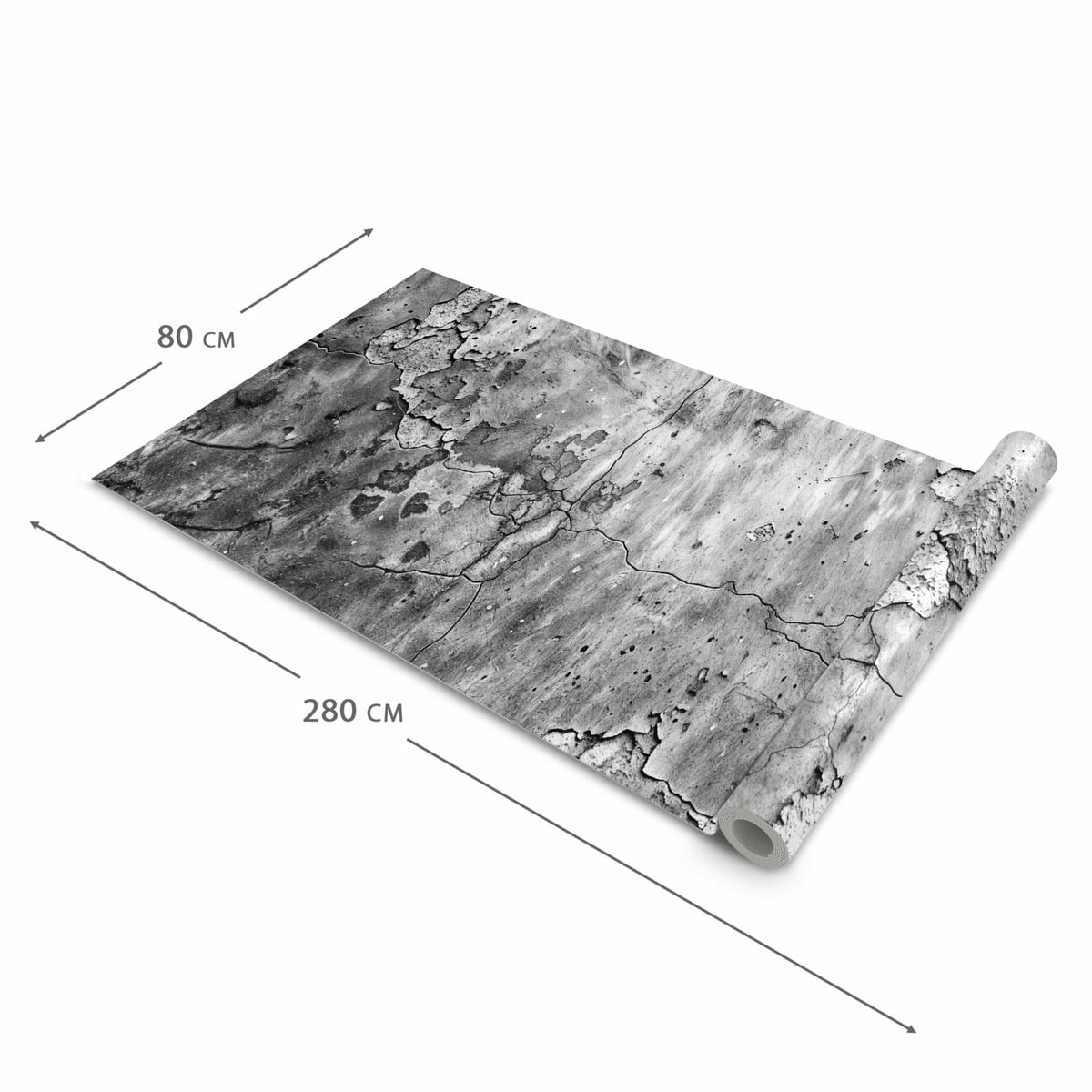 Formstabiler Küchenteppich mit Motiv Abgenutzte Wand in der Grösse 80x250 cm