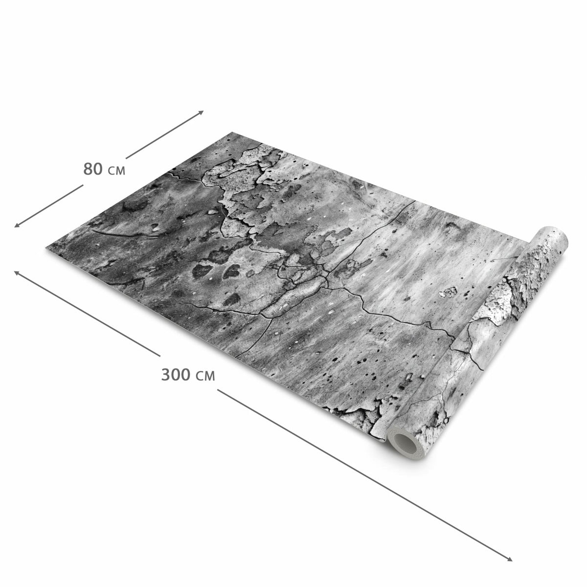 Küchenteppich mit Motiv Abgenutzte Wand in der Grösse 80x250 cm für sicheres Aufbewahren