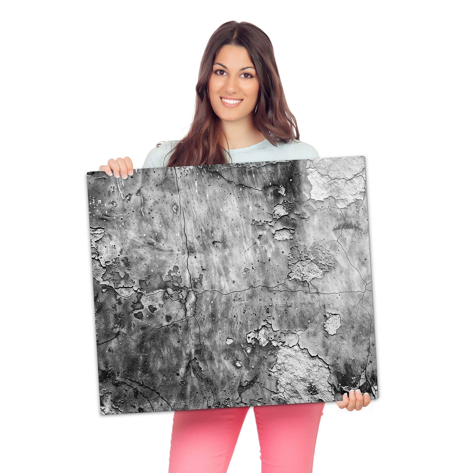 1-teilige Herdabdeckplatten mit Abgenutzte Wand-Motiv wird zur Größendarstellung gehalten