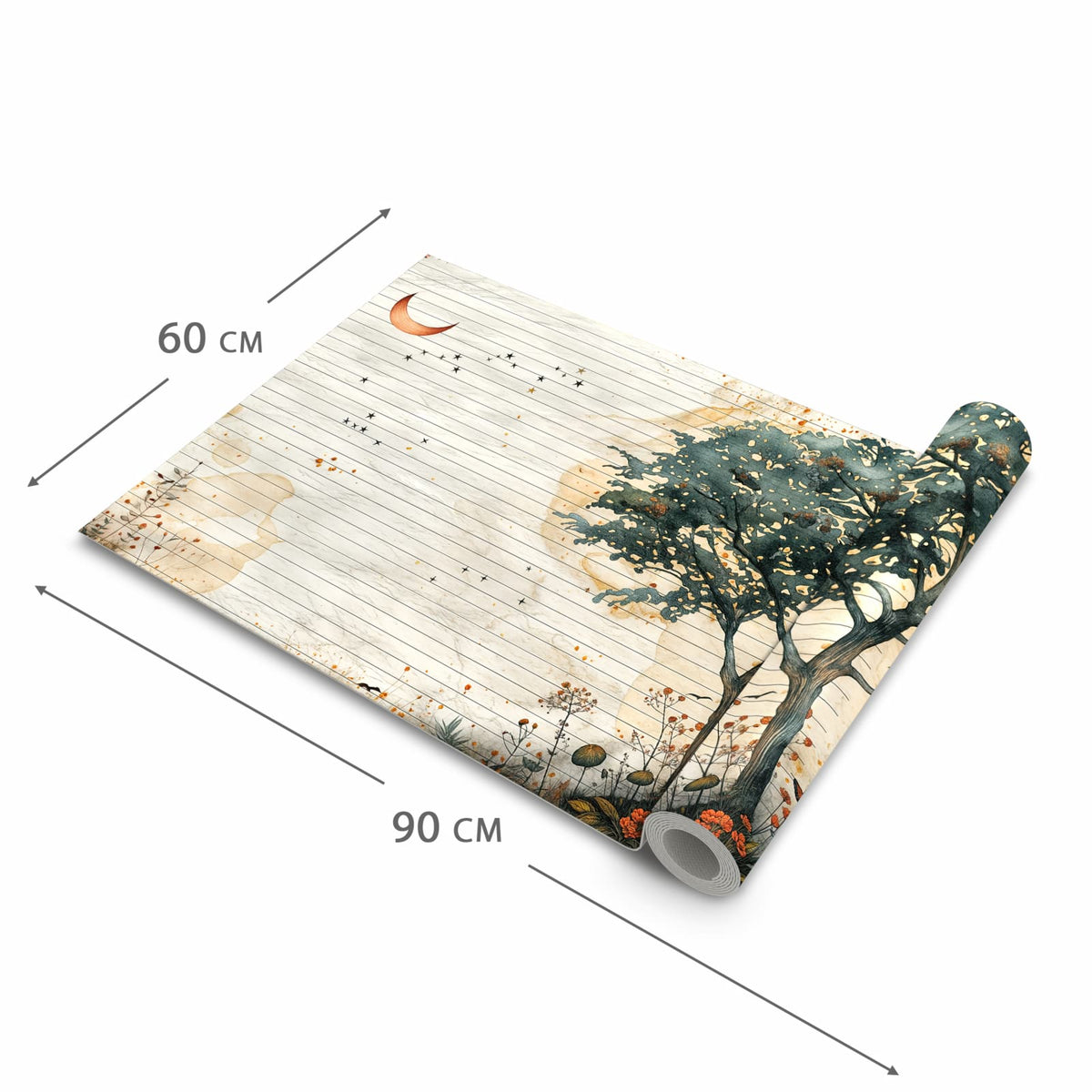 Farbbeständiger Küchenteppich mit Motiv Natur Notizblock in der Grösse 80x200 cm