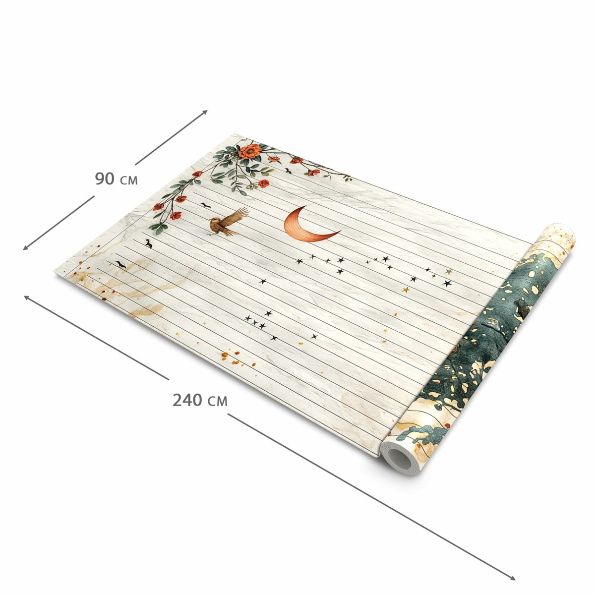 UV-beständiger rutschfester Küchenteppich mit Motiv Natur Notizblock in der Grösse 80x200 cm