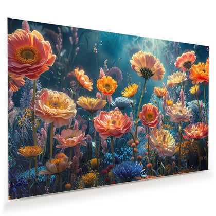 Wandbild mit dem Motiv Bunte Blütenwiese