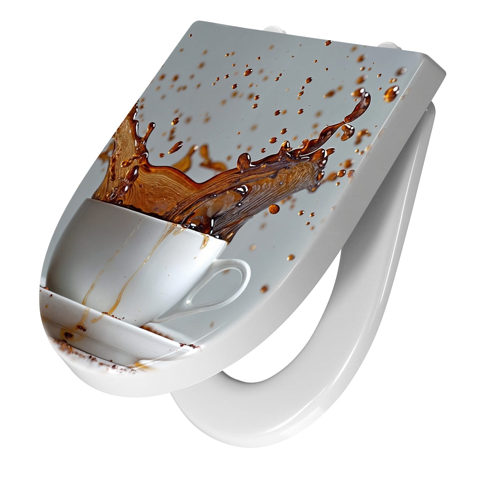 WC-Sitz mit Absenkautomatik Kaffeeexplosion