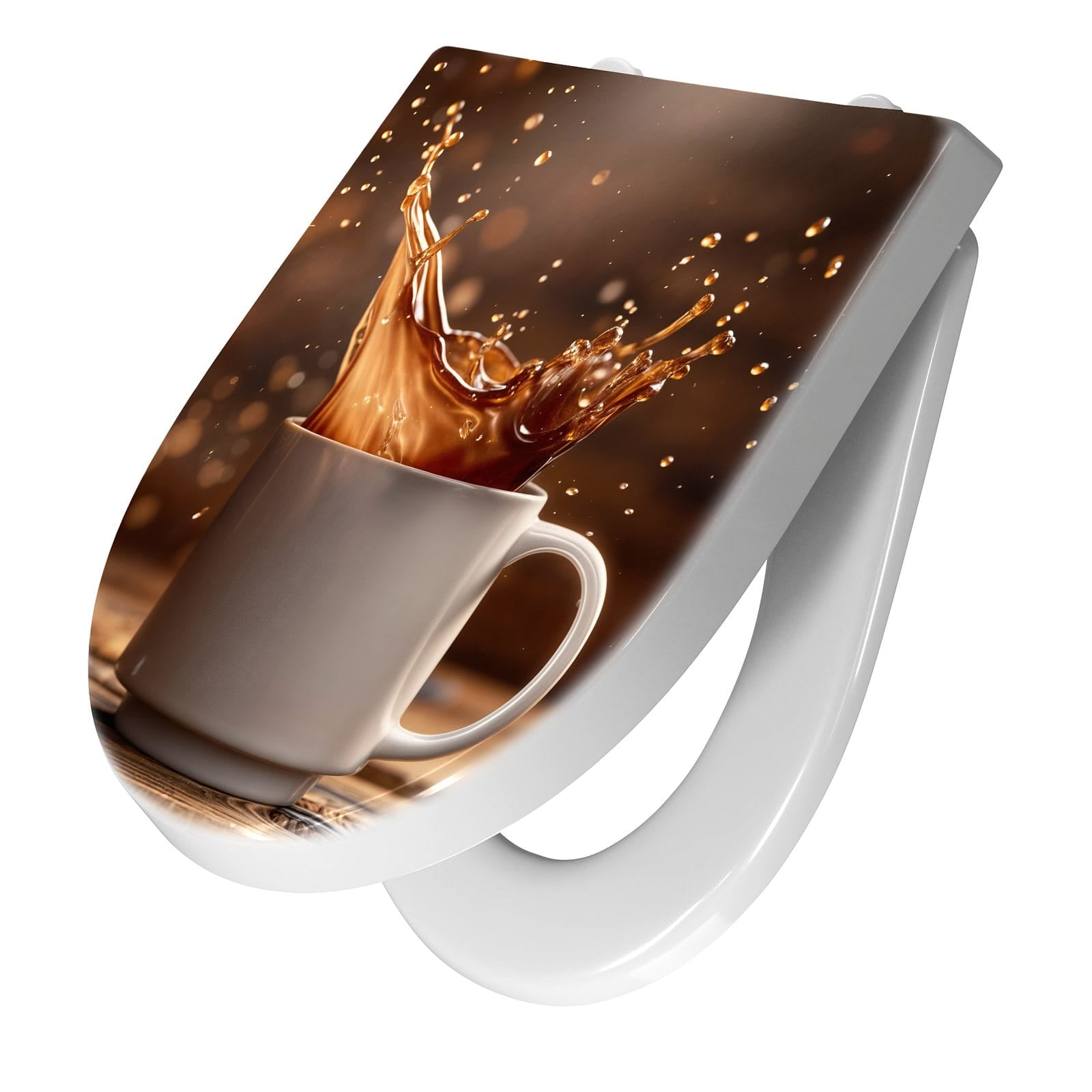WC-Sitz mit Absenkautomatik Kaffee Spritzer