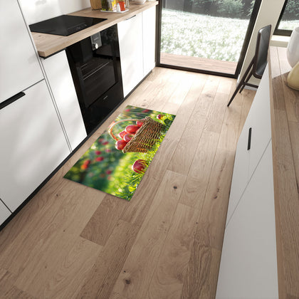 Küchenteppich mit dem Motiv Korb mit roten Äpfeln