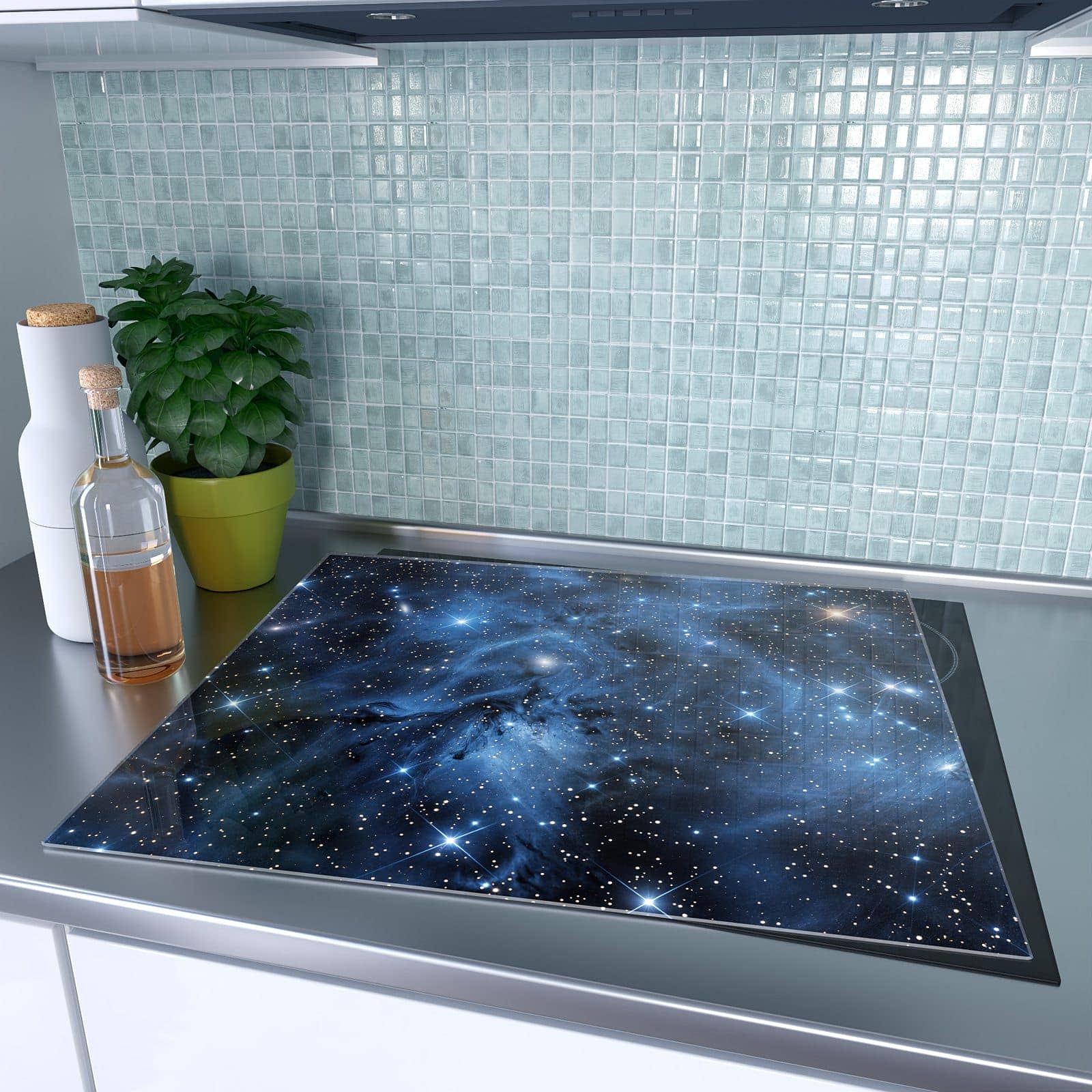 1-teilige Ceranfeld Abdeckungen mit Sanfte Sternenhinmel-Motiv auf dem Ceranfeld