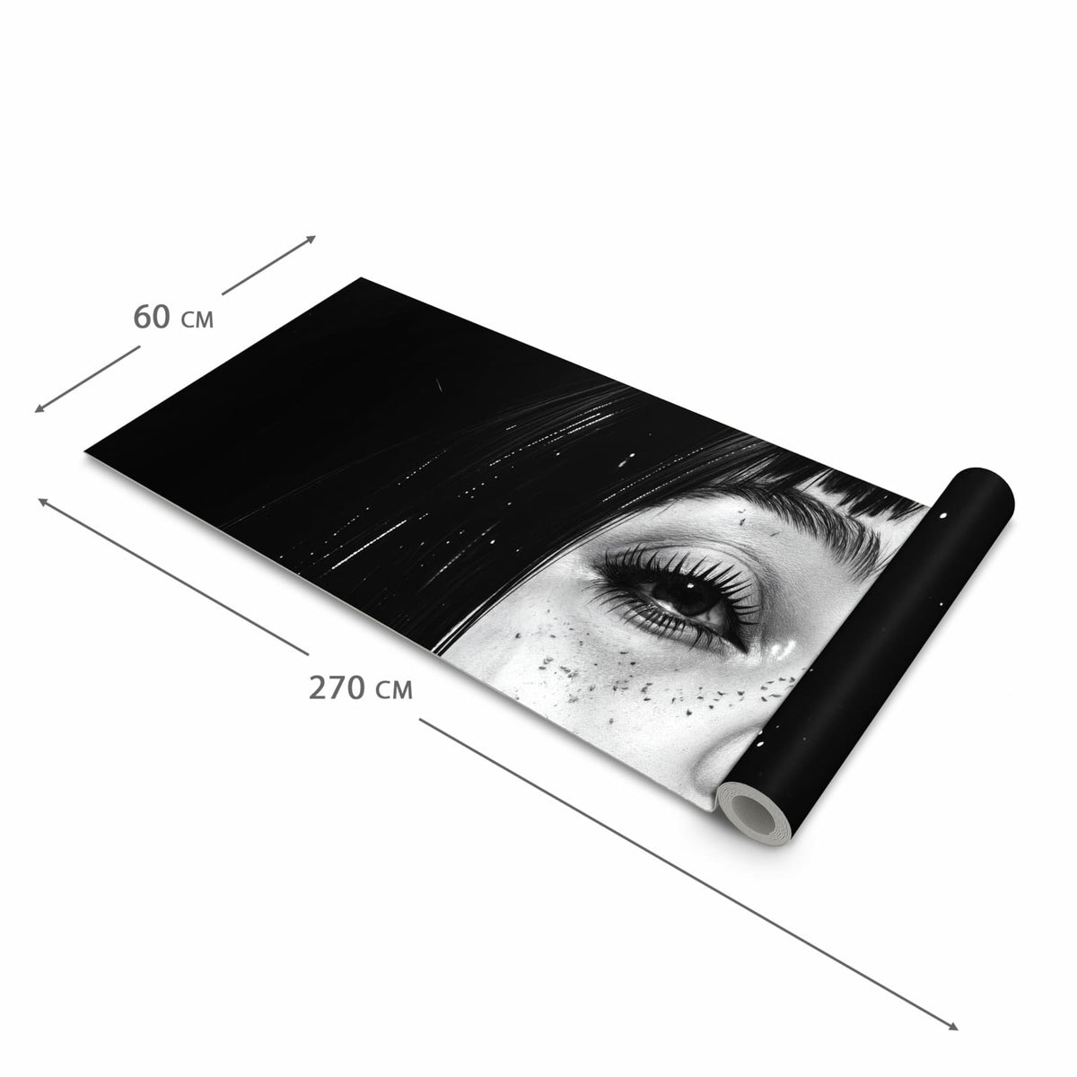 Waschbarer rutschfester Läufer mit Motiv Mystischer Blick in der Grösse 60x240 cm