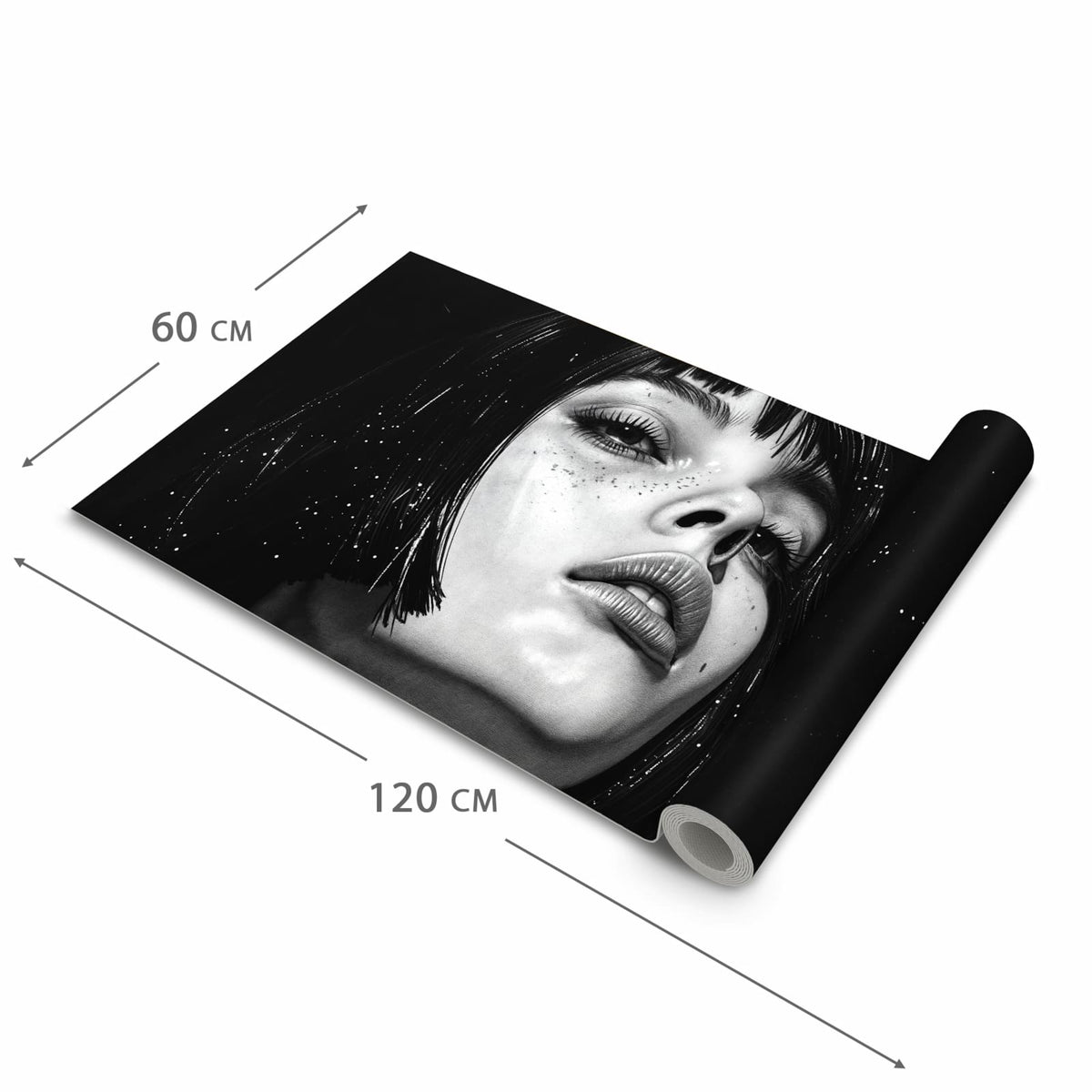 Waschbarer Küchenläufer mit Motiv Mystischer Blick in der Grösse 60x240 cm