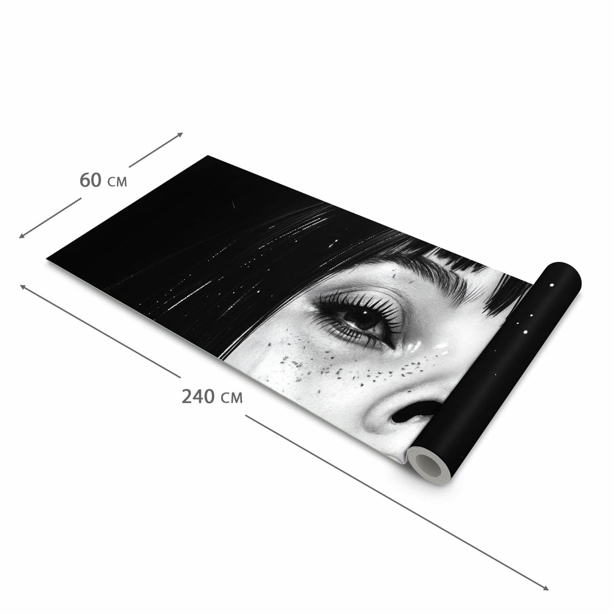 Strapazierfähiger Läufer für den Eingangsbereich mit Motiv Mystischer Blick in der Größe 60x240 cm
