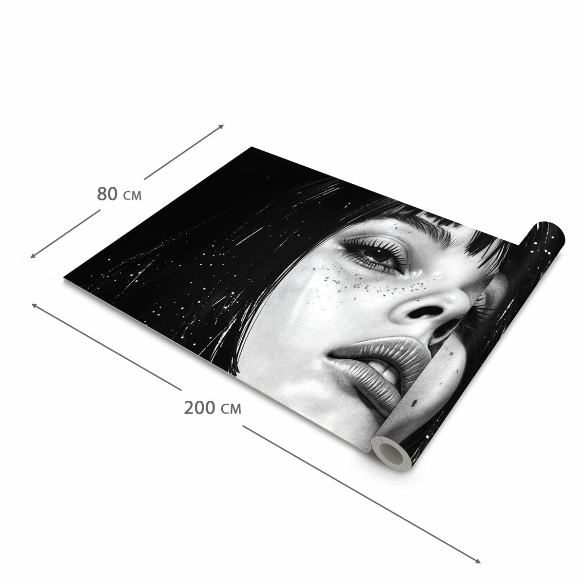 Feuchtigkeitsresistenter waschbarer Küchenteppich mit Motiv Mystischer Blick in der Grösse 60x240 cm