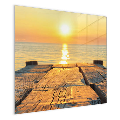 Magnettafel mit dem Motiv Holzsteg am Meer