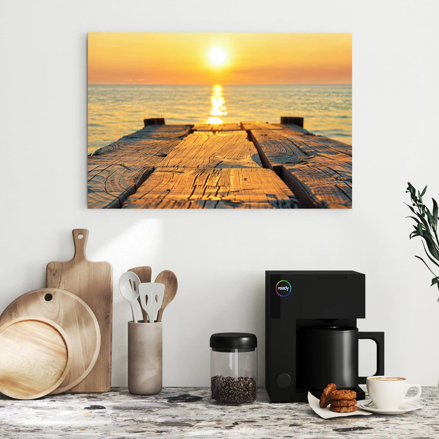 Maße Metall Magnettafel - Holzsteg am Meer