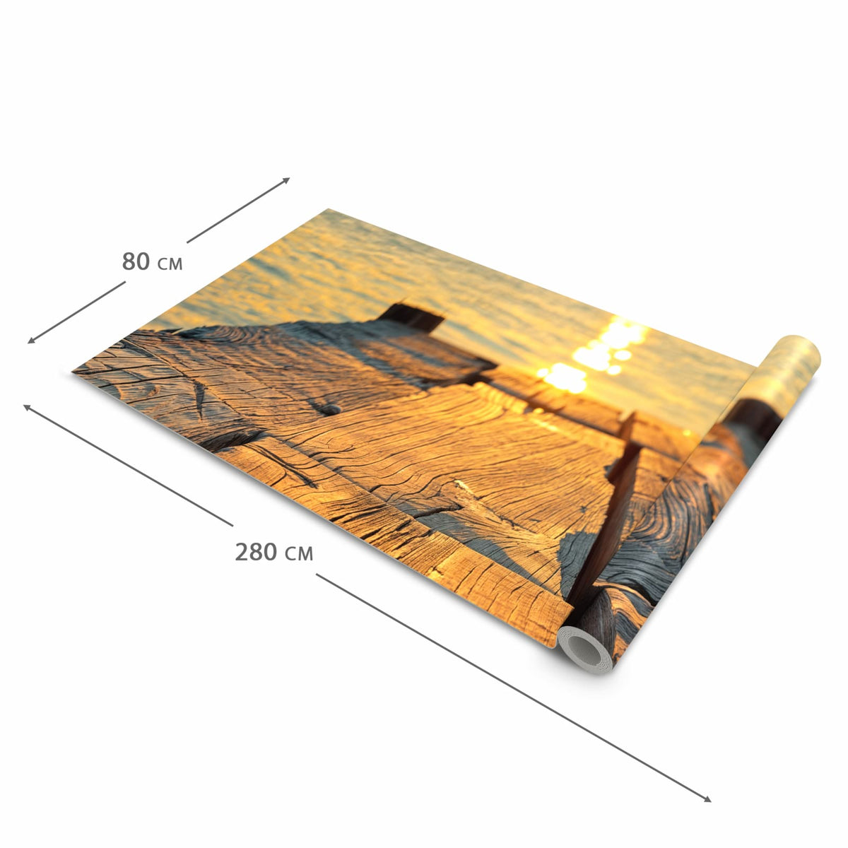 Küchenläufer Holzsteg am Meer zusammengerollt