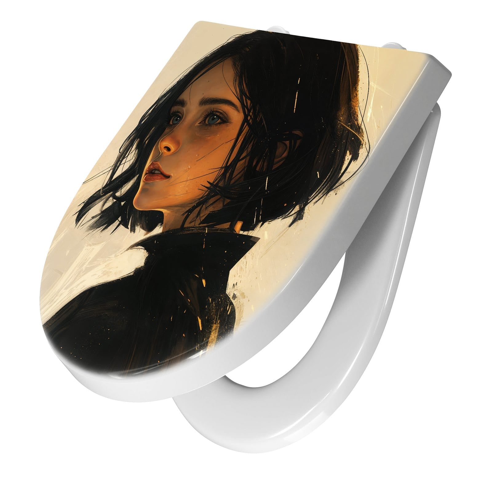 WC-Sitz mit Absenkautomatik Porträt junge Frau