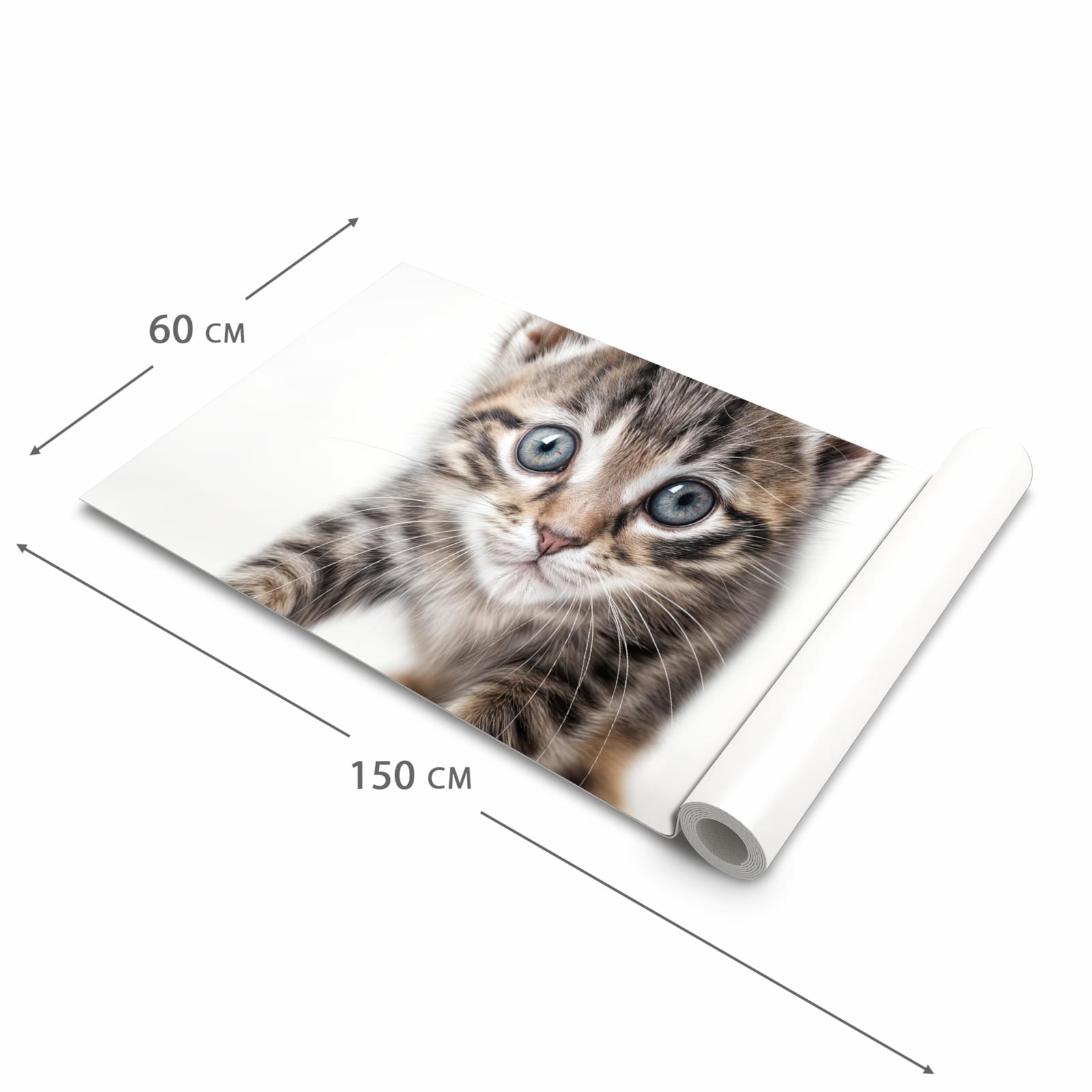 Langlebiger Läufer Eingangsbereich mit Motiv Sanfte Katzenjunges in der Grösse 60x150 cm