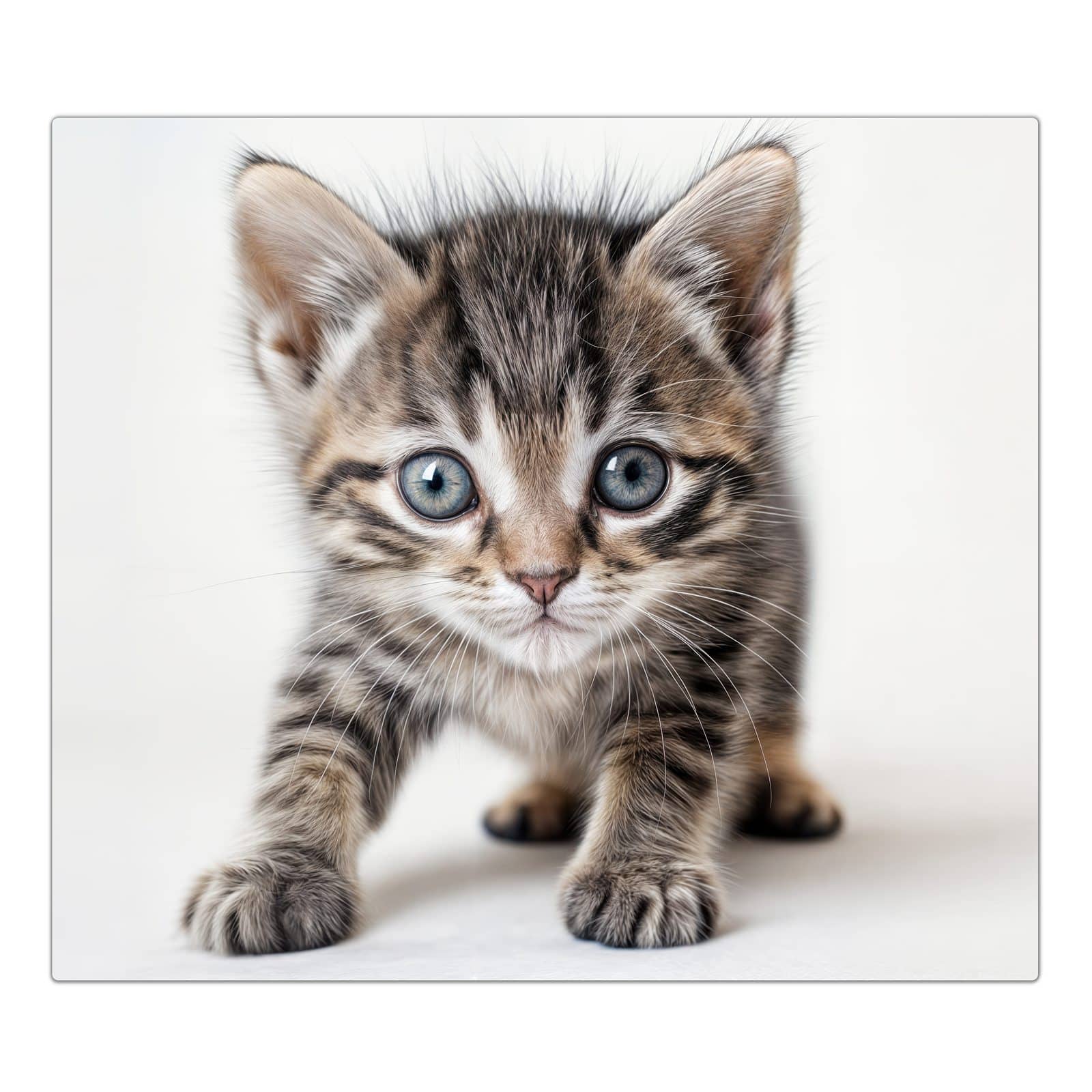 1-teilige Herdabdeckplatte aus Glas mit Sanfte Katzenjunges-Motiv in der Frontansicht