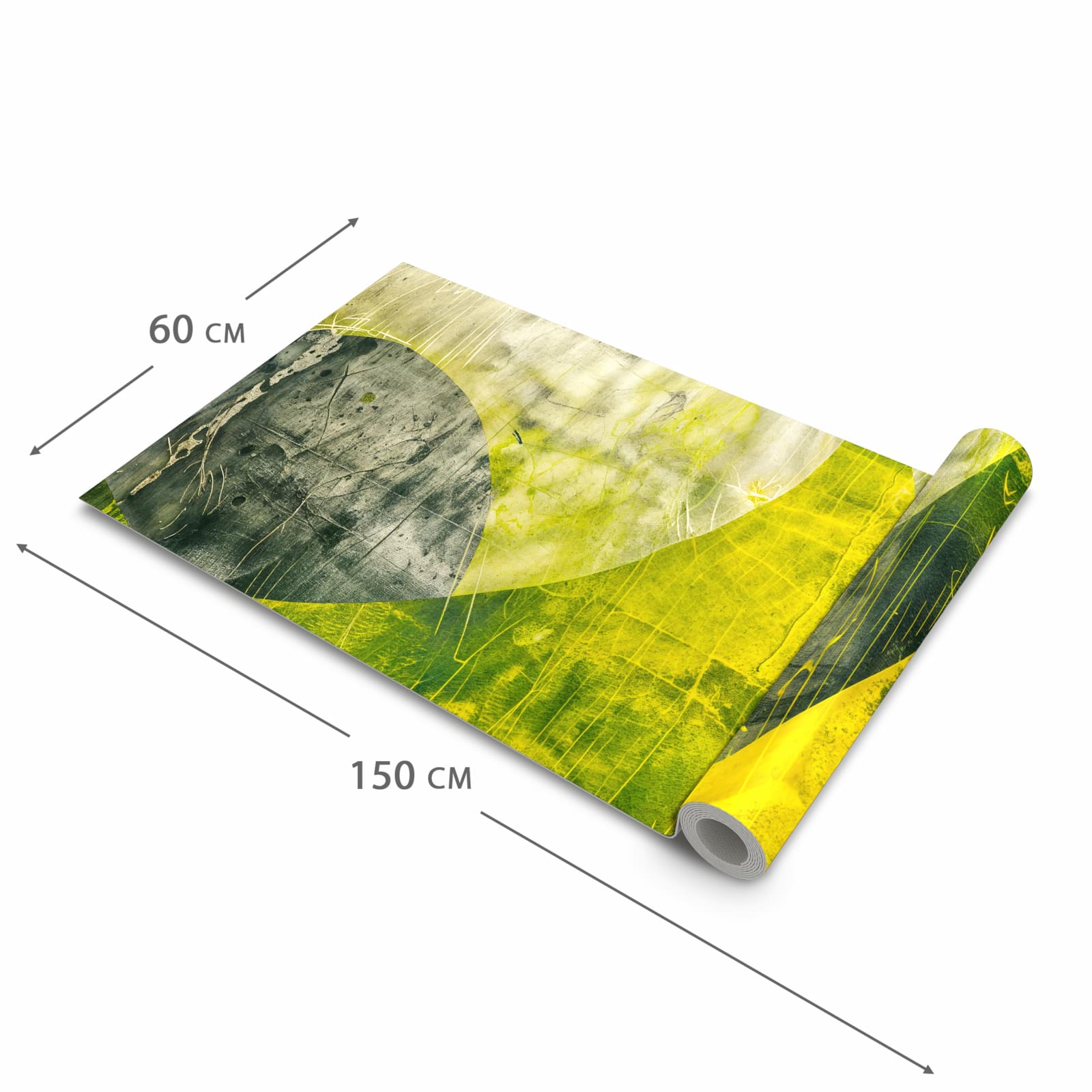 Fleckenresistenter Küchenteppich mit Motiv Abstraktkunst in der Grösse 60x120 cm