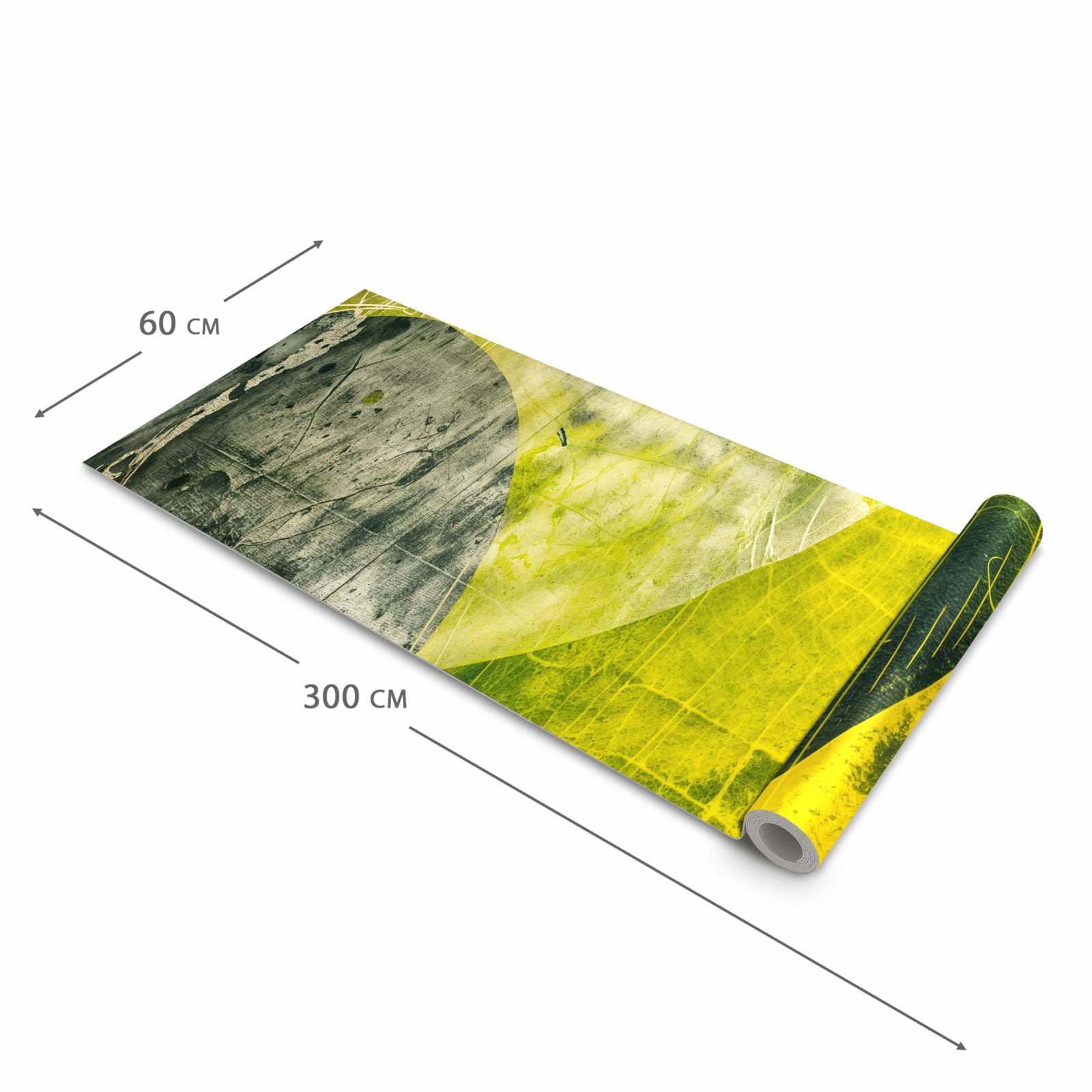 Flacher Küchenteppich mit Motiv Abstraktkunst in der Grösse 60x150 cm