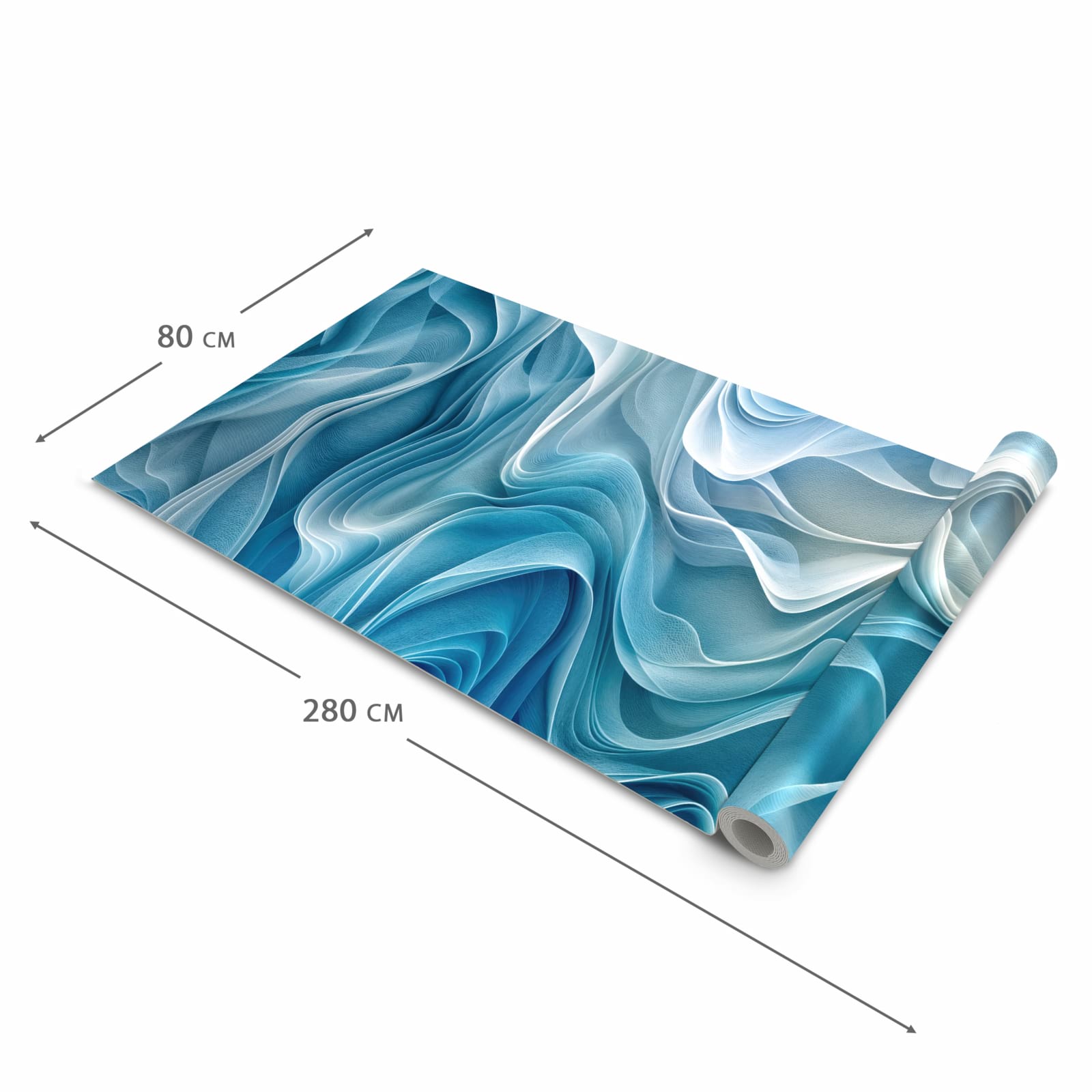 Geräuschdämpfender Küchenteppich mit Motiv Wellenfließend in der Grösse 60x120 cm