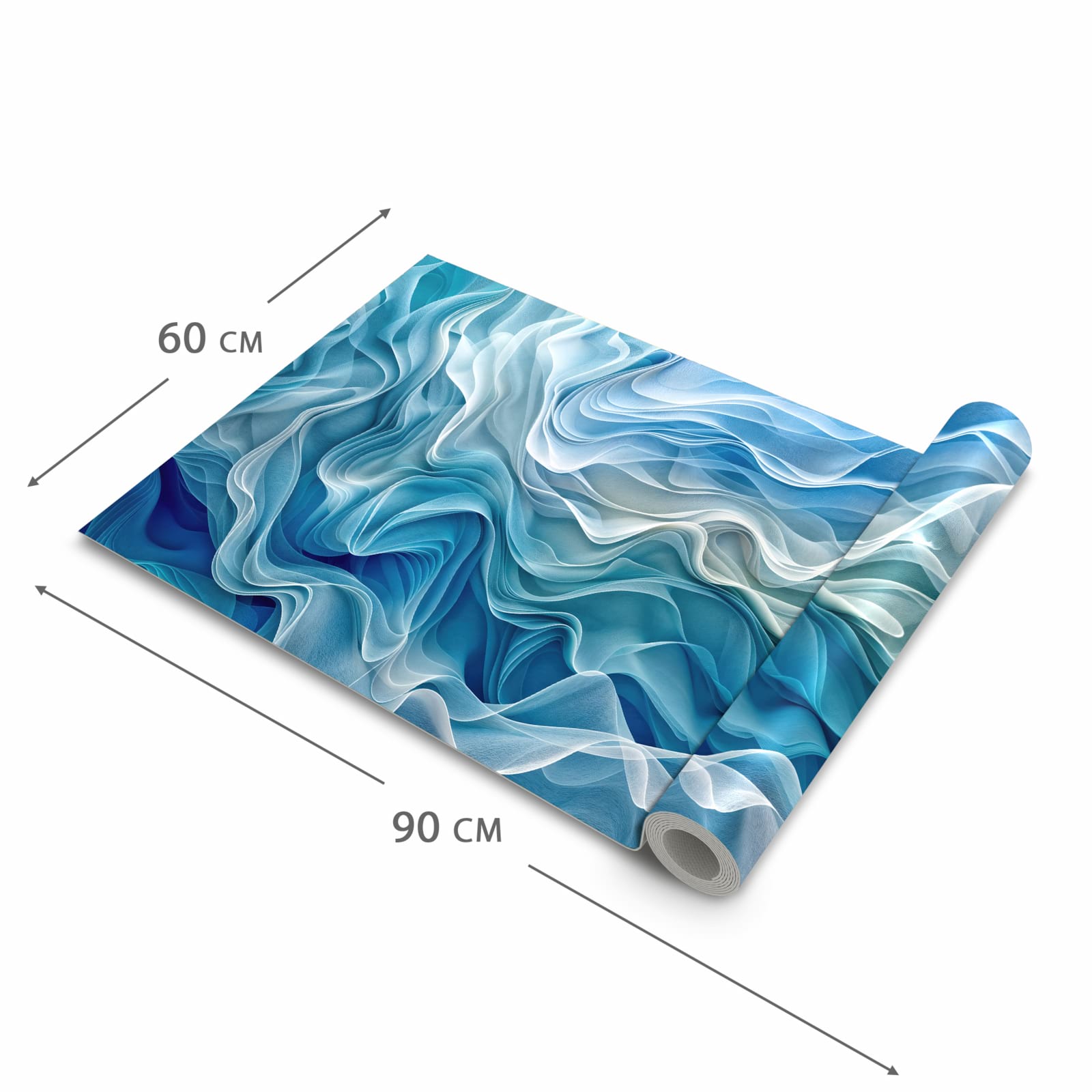 Formstabiler abwaschbarer Küchenteppich mit Motiv Wellenfließend in der Grösse 60x120 cm