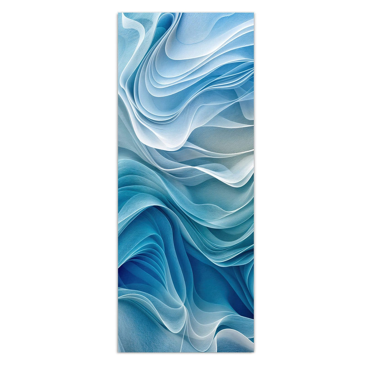 Wandbild - Wellen in Blau - Hochformat – Transparente Wellen in Blau