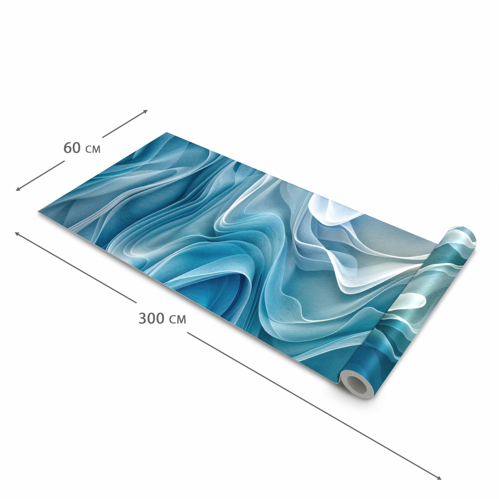 Farbbeständiger abwaschbarer Küchenläufer mit Motiv Wellenfließend in der Größe 60x120 cm