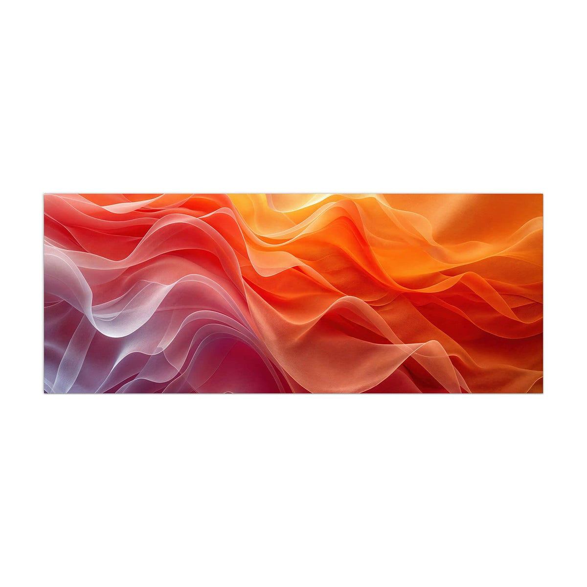 Küchenrückwand aus Glas Orange Seidenfalten im Hochformat, Motiv bildfüllend von vorn