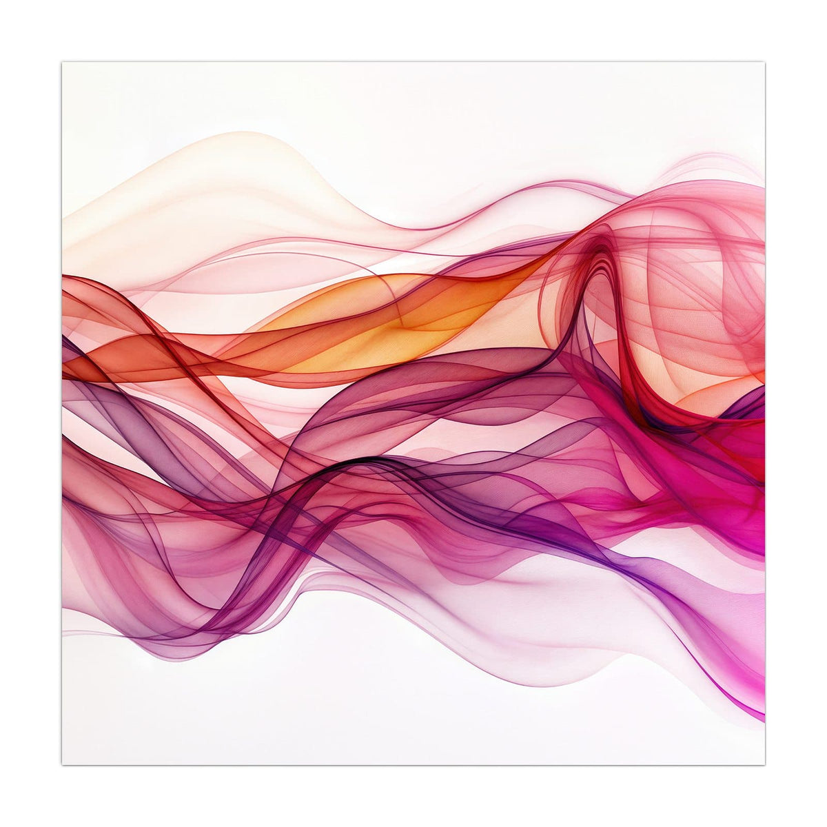 Küchenrückwand aus Glas Magenta Schleier im quadratischen Format, Motiv bildfüllend von vorn