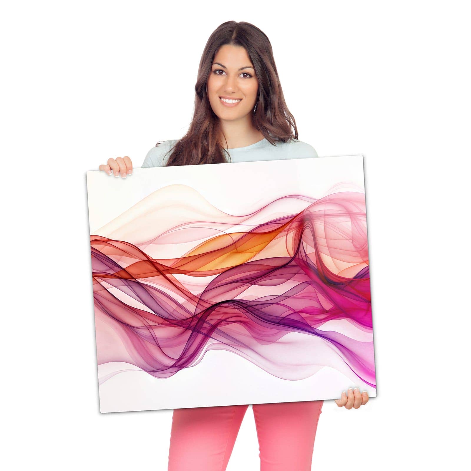 Kochfeldabdeckung mit Farbige Schleier-Motiv wird zur Größendarstellung gehalten