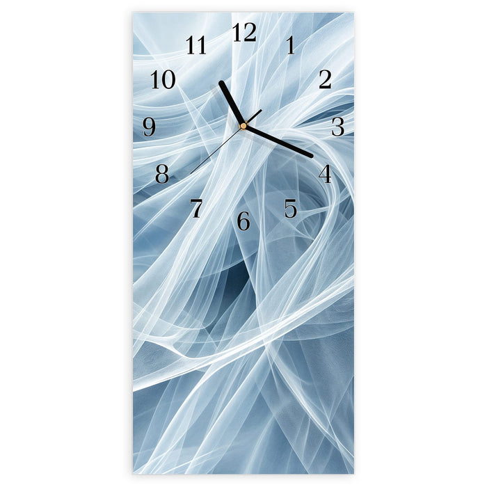 Wanduhr Transparente Schleier aus Glas – Hochformat 30 × 60 cm mit Ziffernblatt Klassisch