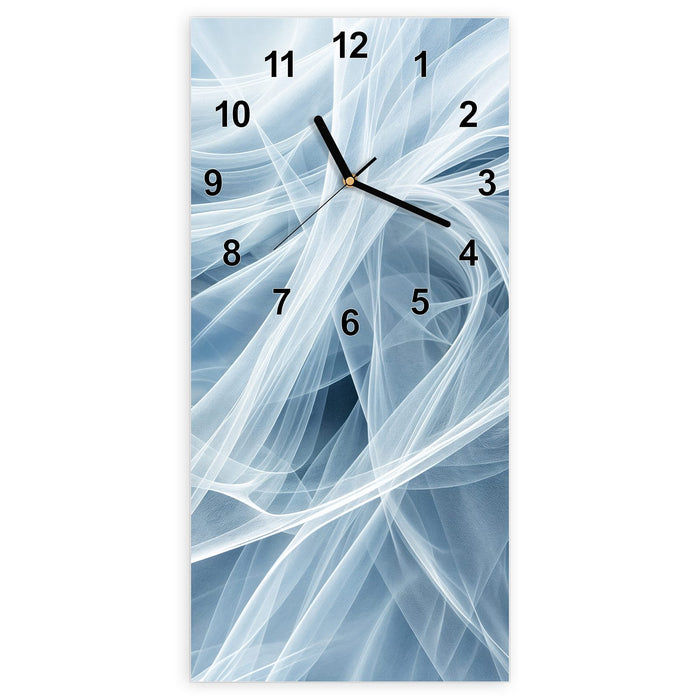 Wanduhr Transparente Schleier aus Glas – Hochformat 30 × 60 cm mit Ziffernblatt Modern