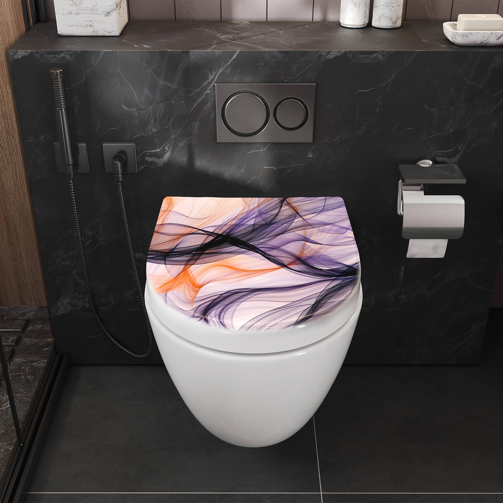 WC-Sitz mit Absenkautomatik Abstrakte Bewegung