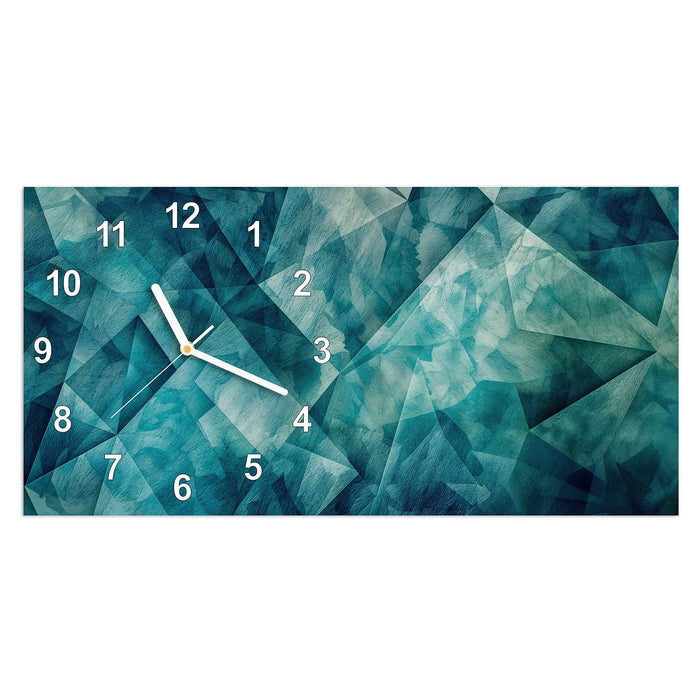 Wanduhr Abstrakte Geometrie aus Glas – Querformat 60 × 30 cm mit Ziffernblatt Modern