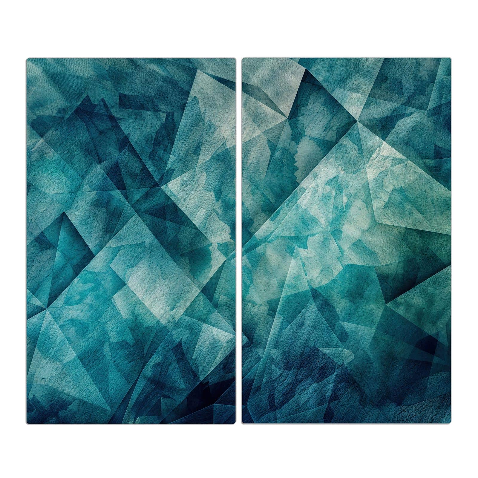 2-teilige Abdeckplatte mit Abstrakte Geometrie-Motiv in der Frontansicht #grösse_2-Teilig (60x52cm)