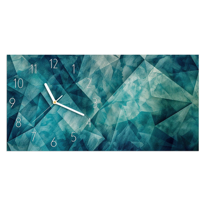 Wanduhr Abstrakte Geometrie aus Glas – Querformat 60 × 30 cm mit Ziffernblatt Elegant