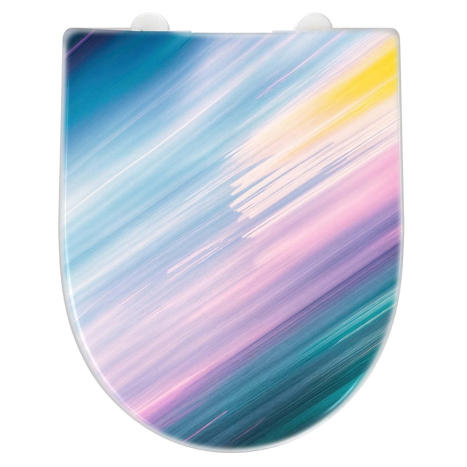 WC-Sitz mit Absenkautomatik Farbiges Streifenmuster