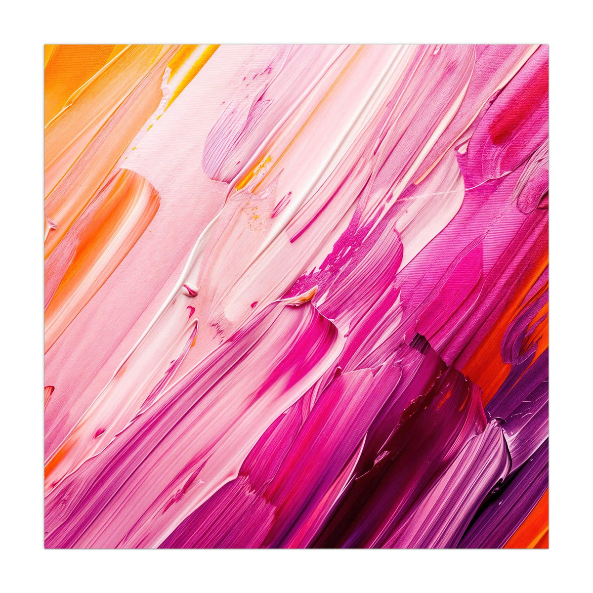 Küchenrückwand aus Glas Rosa Pinselstriche im quadratischen Format, Motiv bildfüllend von vorn