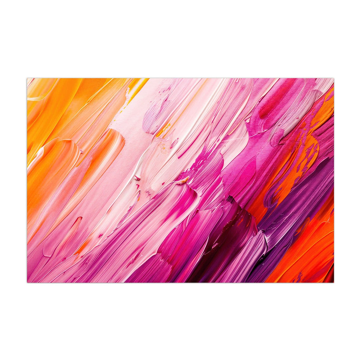 Küchenrückwand aus Glas Rosa Pinselstriche im Hochformat, Motiv bildfüllend von vorn