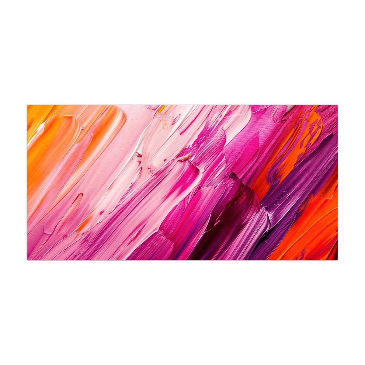 Küchenrückwand aus Glas Rosa Pinselstriche im Hochformat, Motiv bildfüllend von vorn