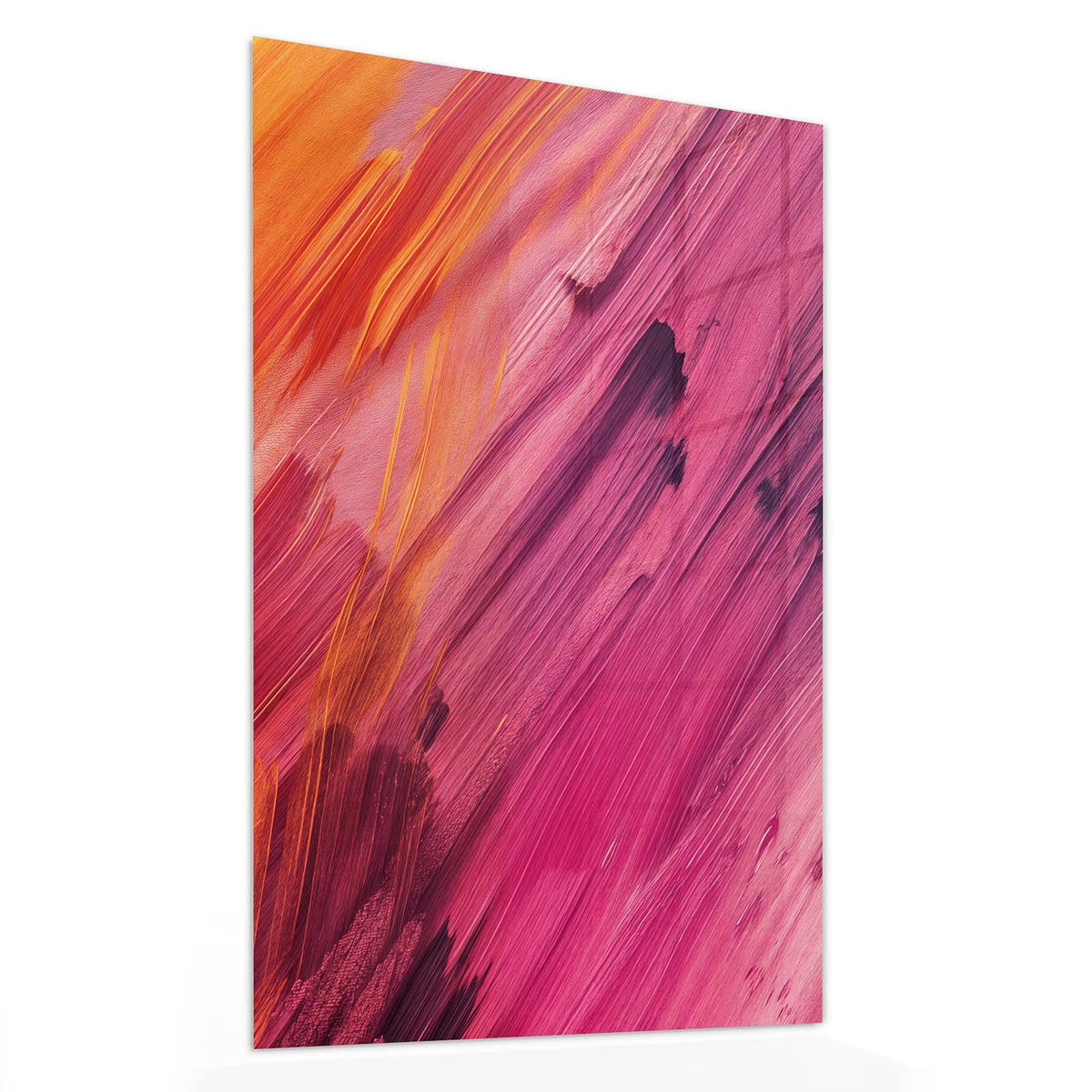 Glasbild Diagonale Farbstriche von der Seite, 4 mm Echtglas