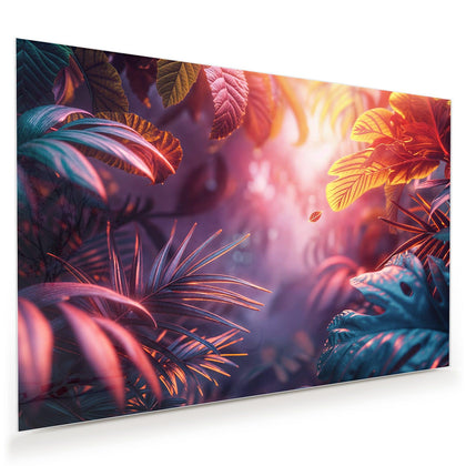 Wandbild mit dem Motiv Dschungel im Neonlicht