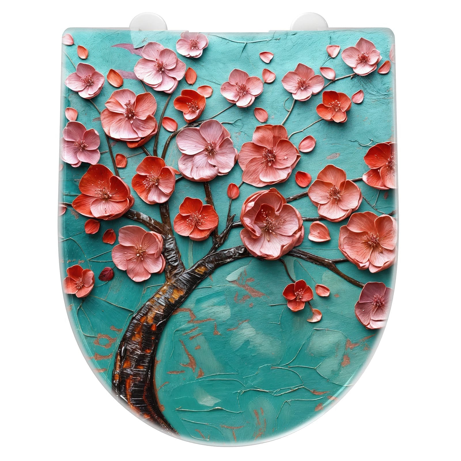 WC-Sitz mit Absenkautomatik Blütenbaum Kunst