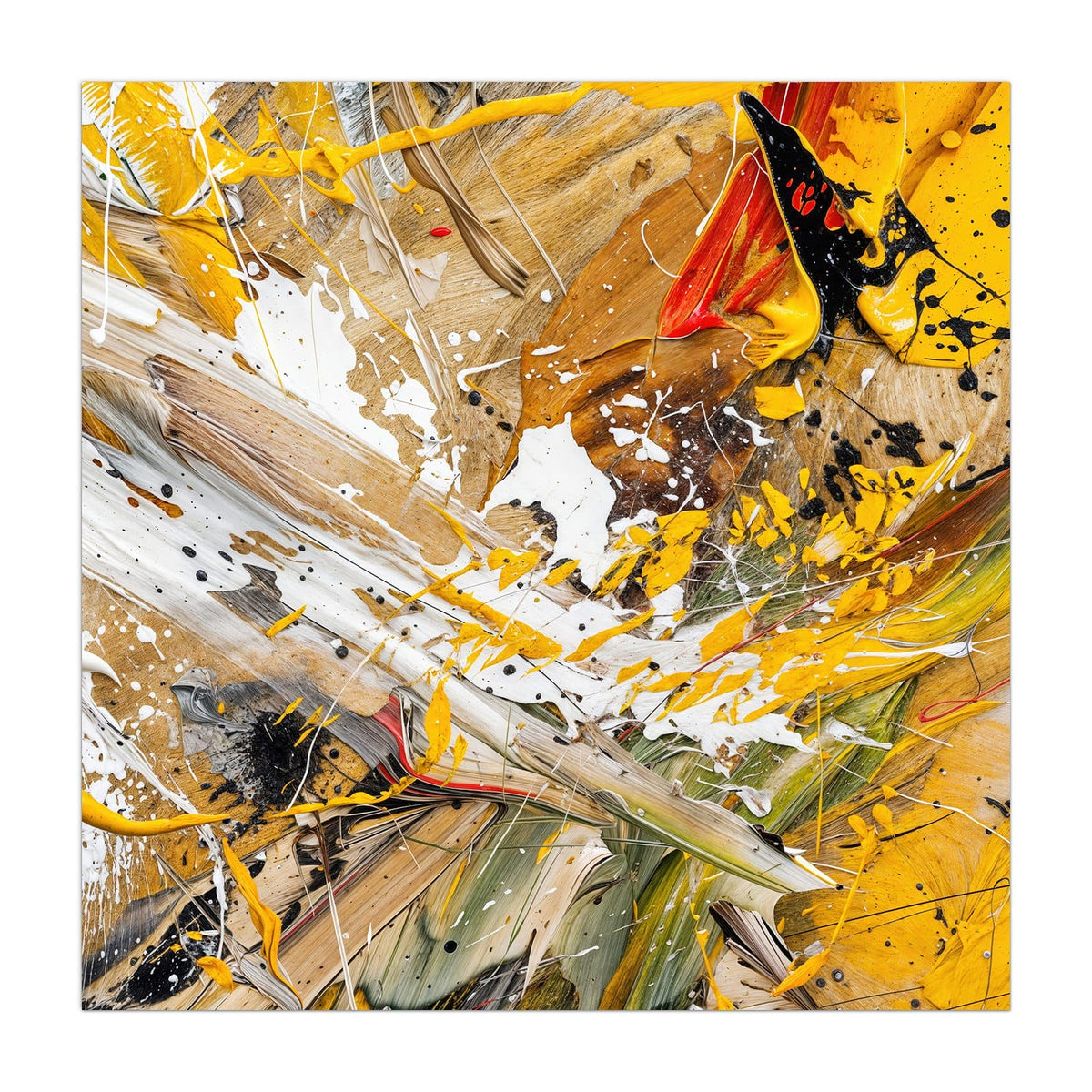 Küchenrückwand aus Glas Abstrakte Malerei im quadratischen Format, Motiv bildfüllend von vorn