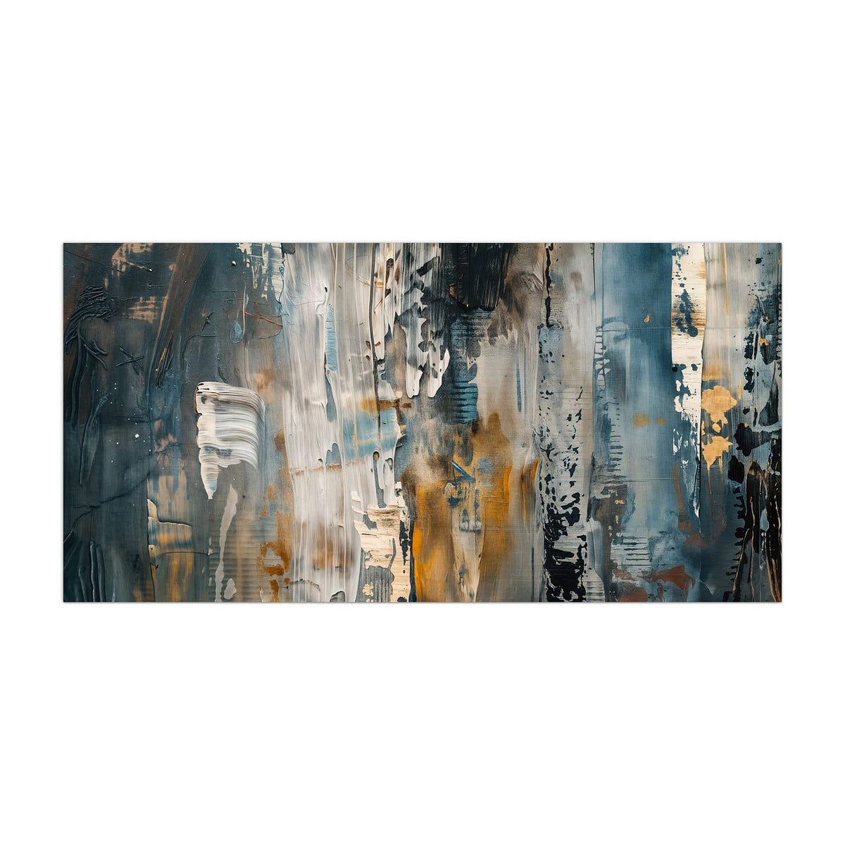 Küchenrückwand aus Glas Blaue Farbschichten im Hochformat, Motiv bildfüllend von vorn