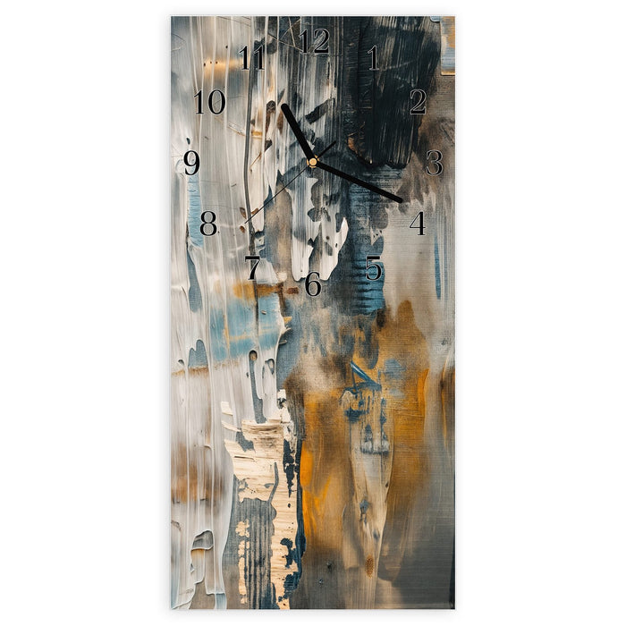 Wanduhr Abstrakte Kunstwerke aus Glas – Hochformat 30 × 60 cm mit Ziffernblatt Klassisch